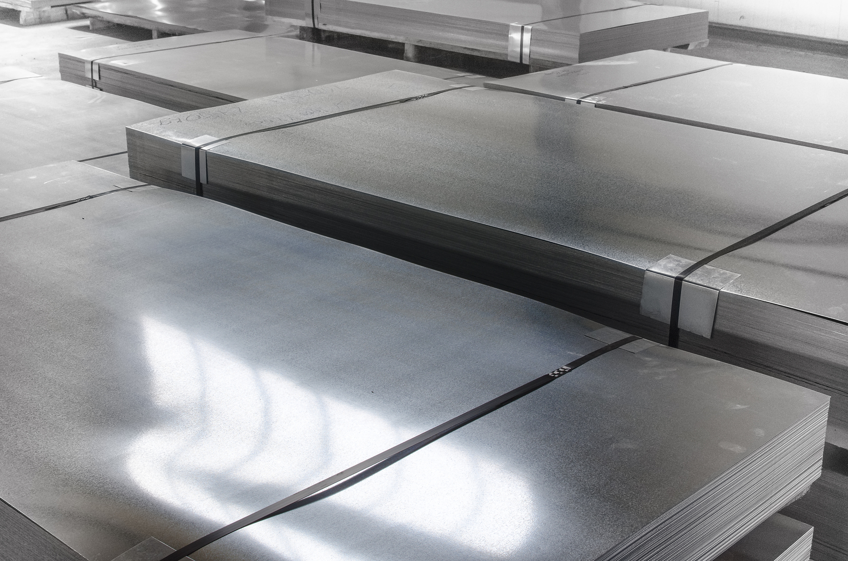 sheet tin metal in production hall